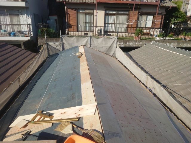 稲美町で新しく設置された防水紙